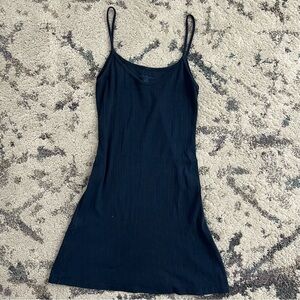 Brandy Melville Navy Blue Pointelle Mini Dress